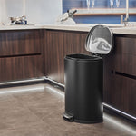 50L/45L対応 ペダル式ダストボックス ステンレス製|おしゃれ大型ゴミ箱・ふた付きスリムタイプ