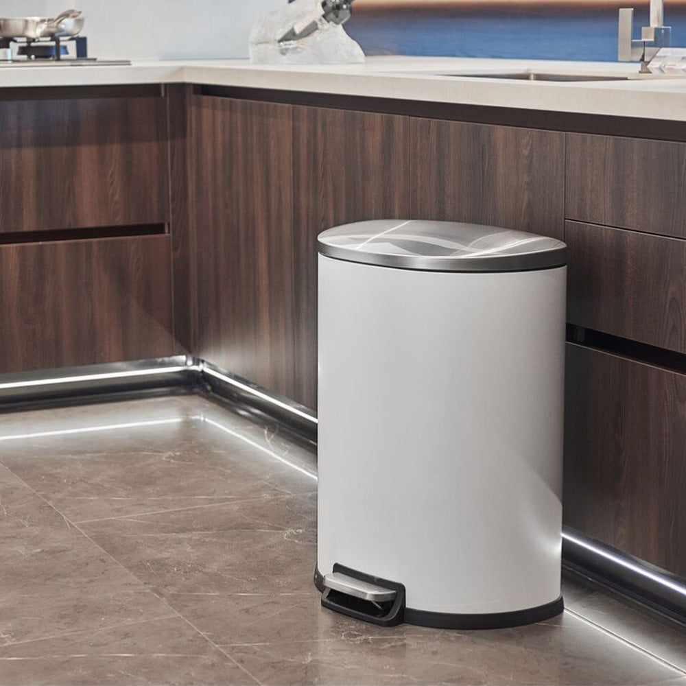50L/45L対応 ペダル式ダストボックス ステンレス製|おしゃれ大型ゴミ箱・ふた付きスリムタイプ