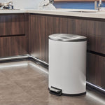 50L/45L対応 ペダル式ダストボックス ステンレス製|おしゃれ大型ゴミ箱・ふた付きスリムタイプ