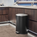 50L/45L対応 ペダル式ダストボックス ステンレス製|おしゃれ大型ゴミ箱・ふた付きスリムタイプ