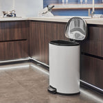 50L/45L対応 ペダル式ダストボックス ステンレス製|おしゃれ大型ゴミ箱・ふた付きスリムタイプ