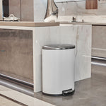 50L/45L対応 ペダル式ダストボックス ステンレス製|おしゃれ大型ゴミ箱・ふた付きスリムタイプ