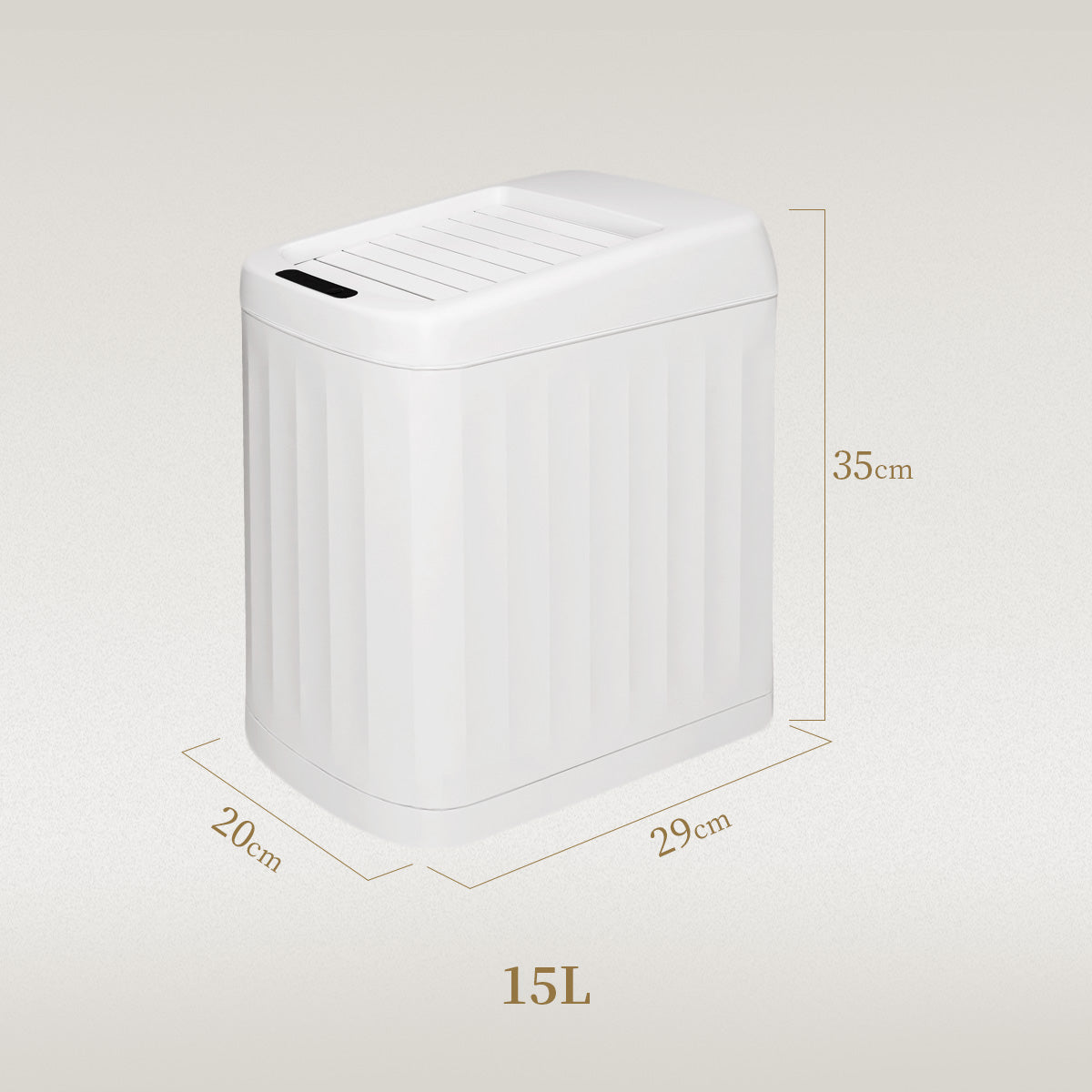 自動開閉センサー式ゴミ箱 15L スライドシャッター付き｜非接触で衛生的 おしゃれダストボックス