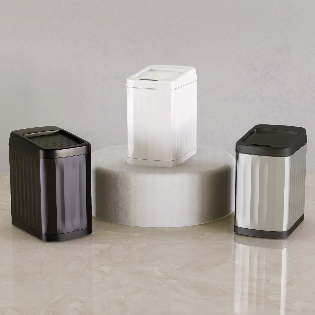自動開閉センサー式ゴミ箱 15L スライドシャッター付き｜非接触で衛生的 おしゃれダストボックス