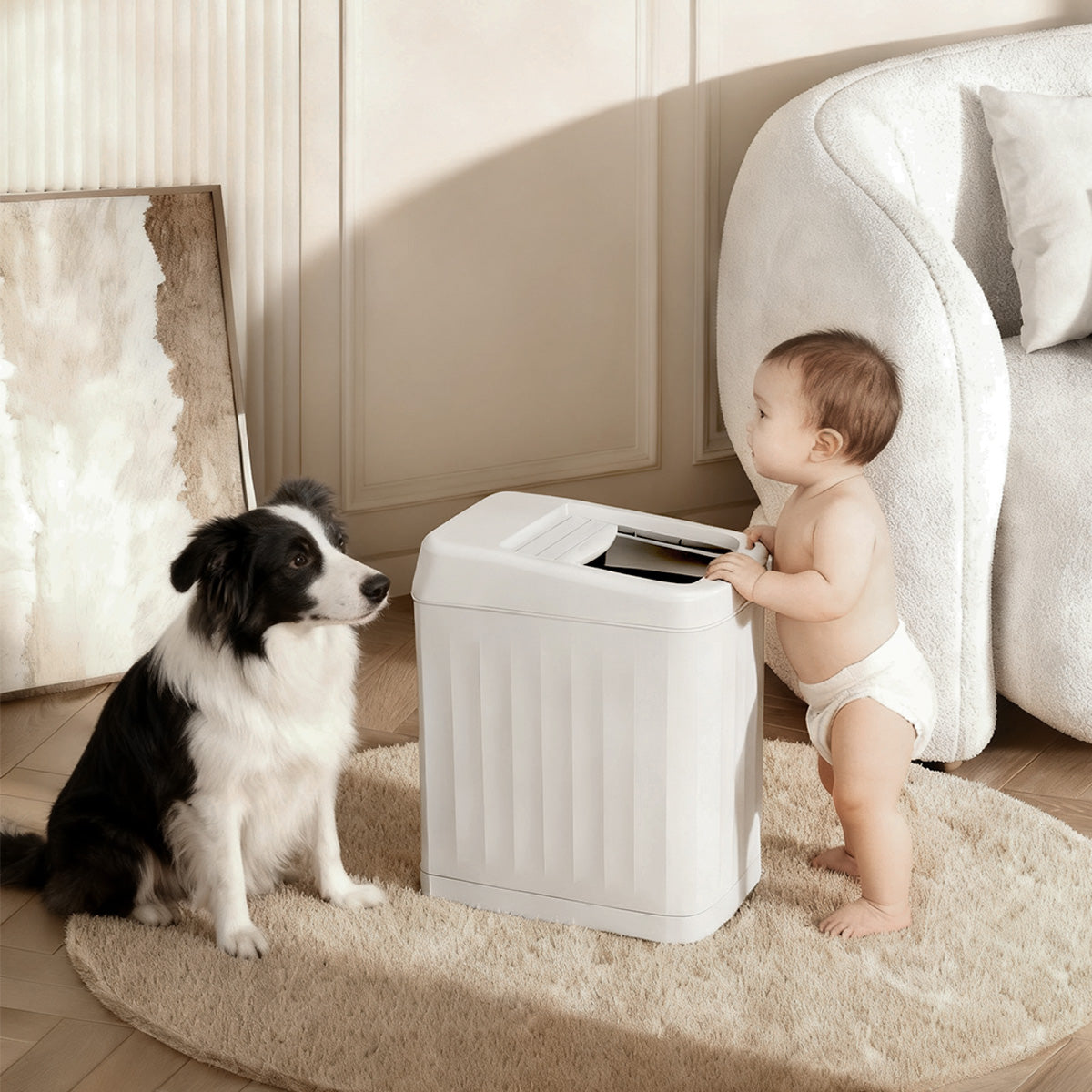 自動開閉センサー式ゴミ箱 15L スライドシャッター付き｜非接触で衛生的 おしゃれダストボックス