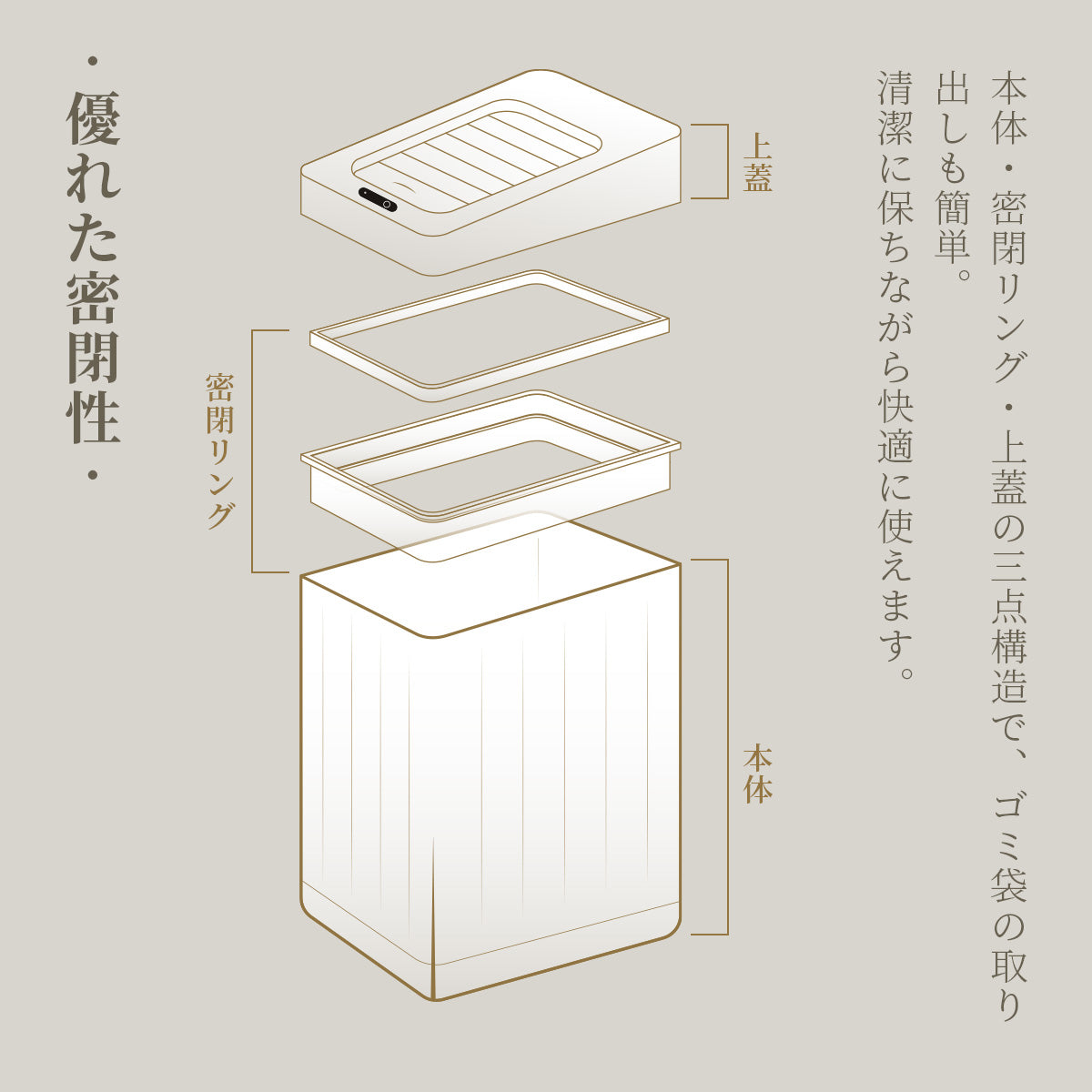 自動開閉センサー式ゴミ箱 15L スライドシャッター付き｜非接触で衛生的 おしゃれダストボックス