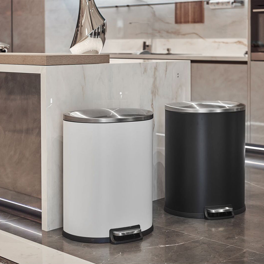 50L/45L対応 ペダル式ダストボックス ステンレス製｜おしゃれ大型ゴミ箱・ふた付きスリムタイプ